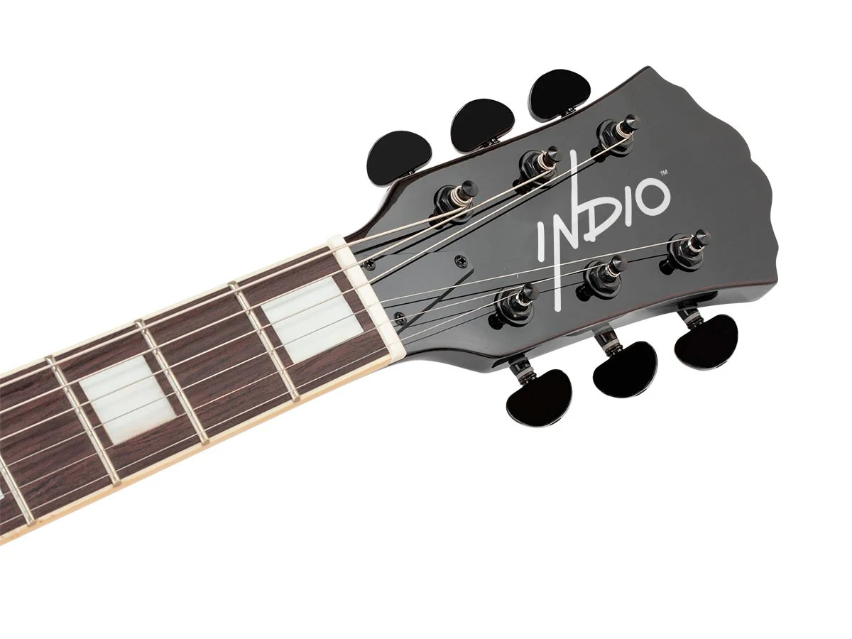 Monoprice Indio Boardwalk Flamed Maple Hollow Body Electric Guitar – Sunburst