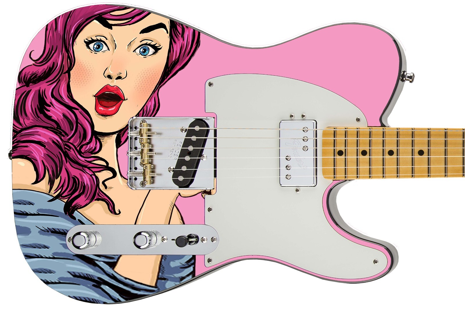 Guitar Wrap Skin Axe Re-Skin Pop Rock Biggest Fan Groupie Girl 1210