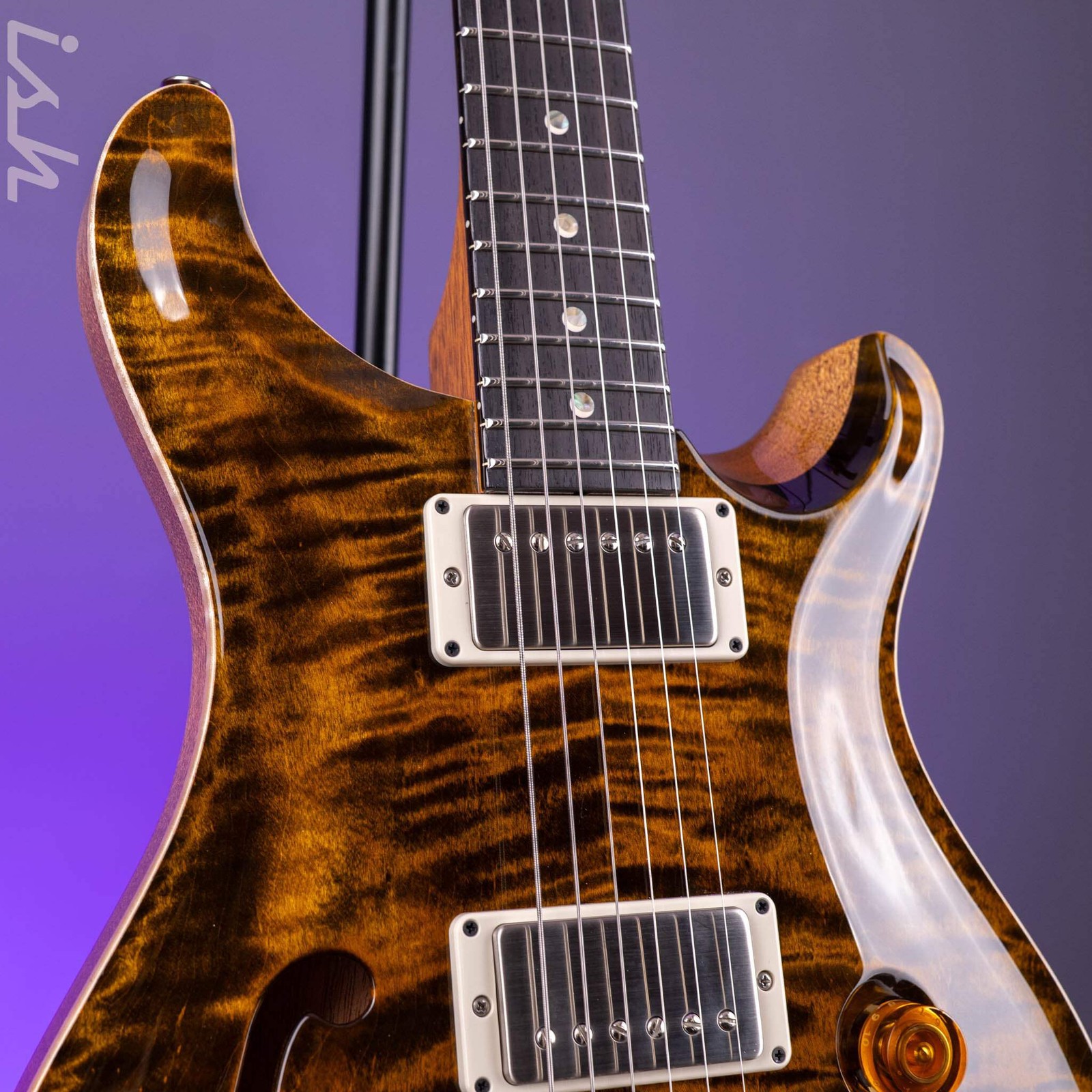 PRS DGT Semi-Hollow Tiger Eye Moon Inlays