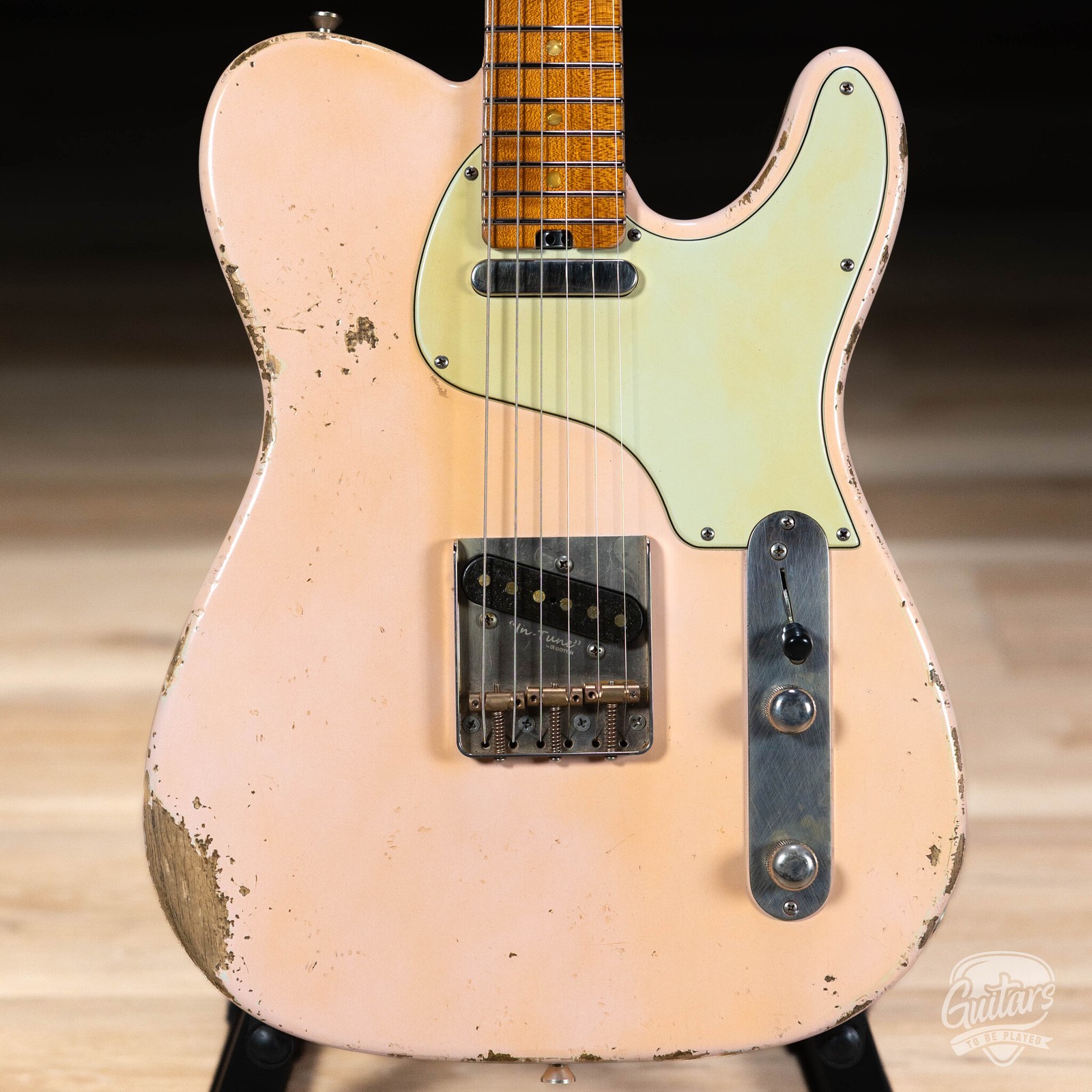 Shabat Lion Swamp Ash T-Style w/ Flame Maple Neck & Lollar Special T’s – Pink