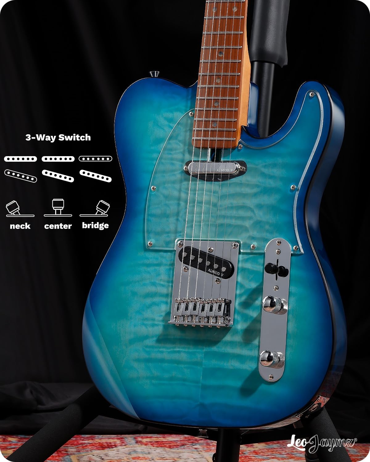 TL Electric Guitar – Ocean Maple , Mahogany Body, Maple Neck – Alnico V Pickups,