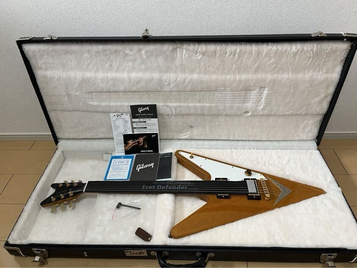 Electric Guitar Gibson Reverse Flying V Vivid Trans Amber with Hard Case