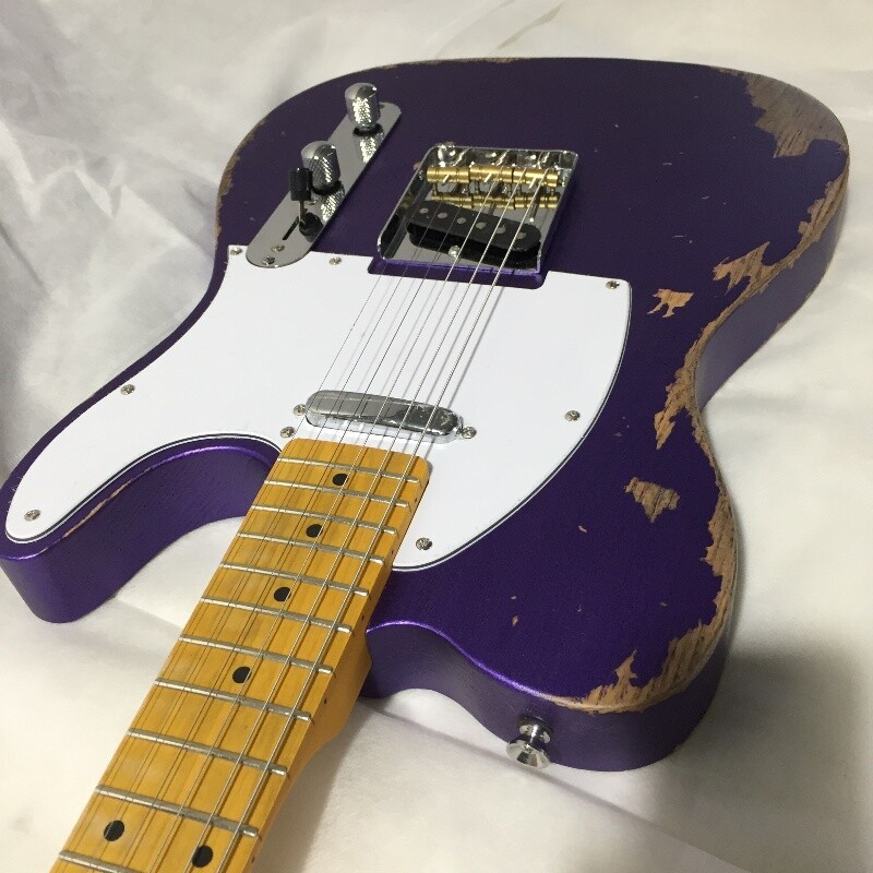 Aged style TL metallic purple 50s Electric Guitar Maple Neck for beginner