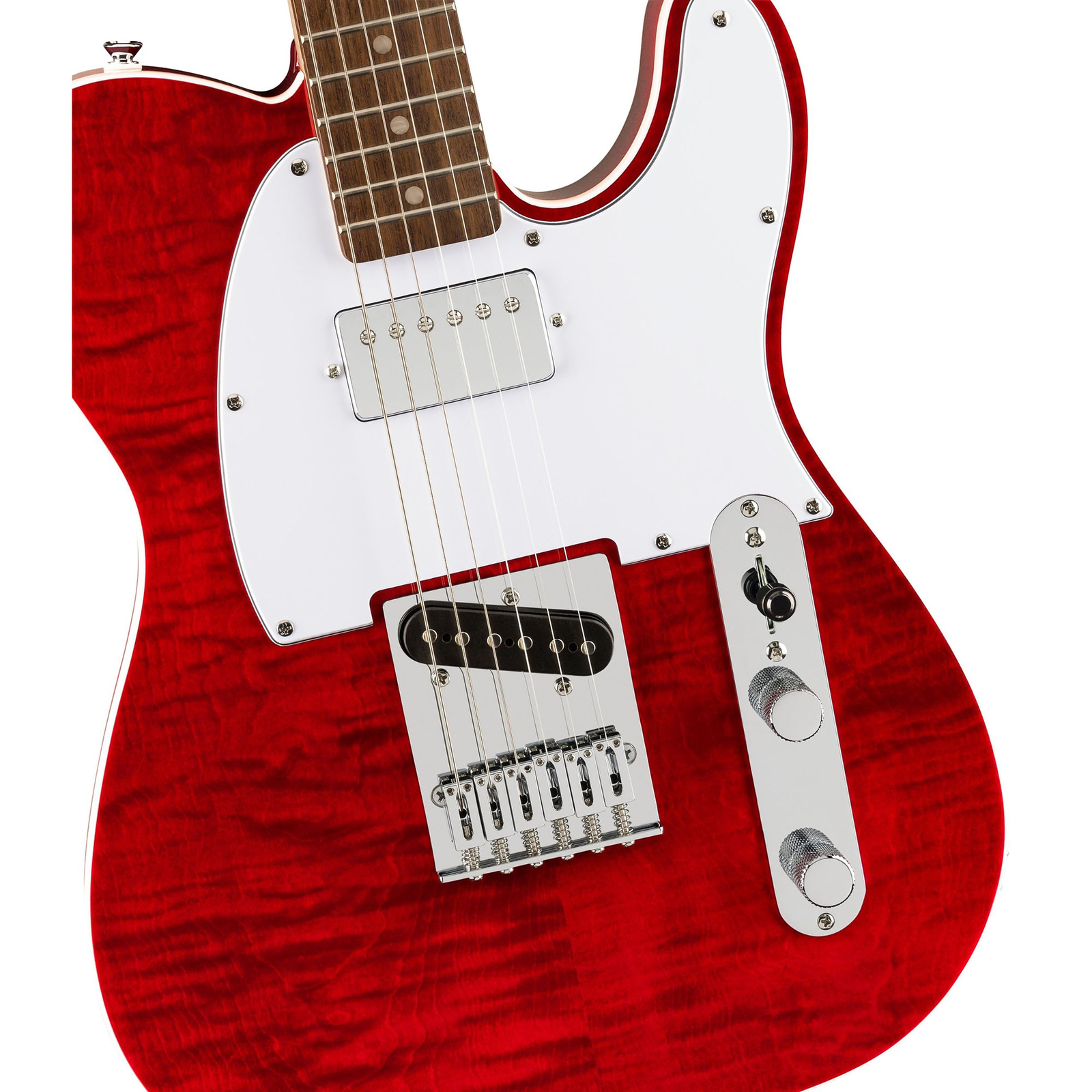 Squier Affinity Series Telecaster FMT SH Guitar, Crimson Red Transparent