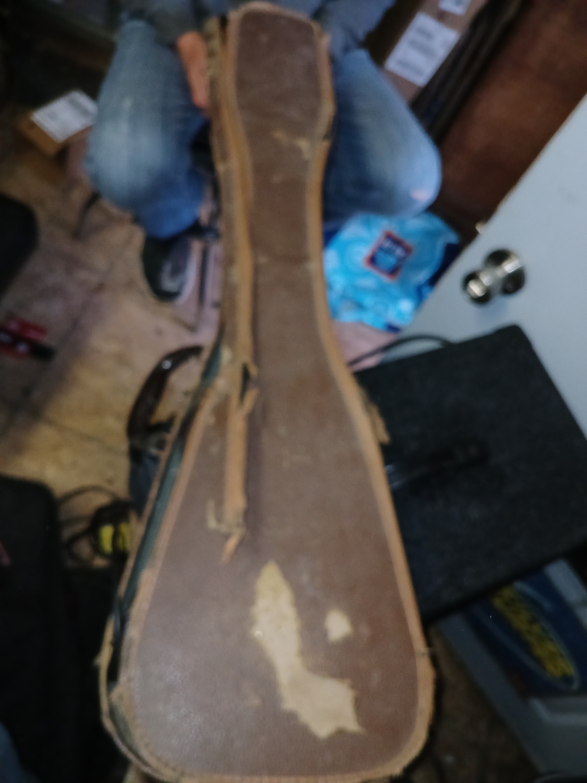 1950’s LAP STEEL HARMONY-w/original Beat Up Chipboard Alligator Case
