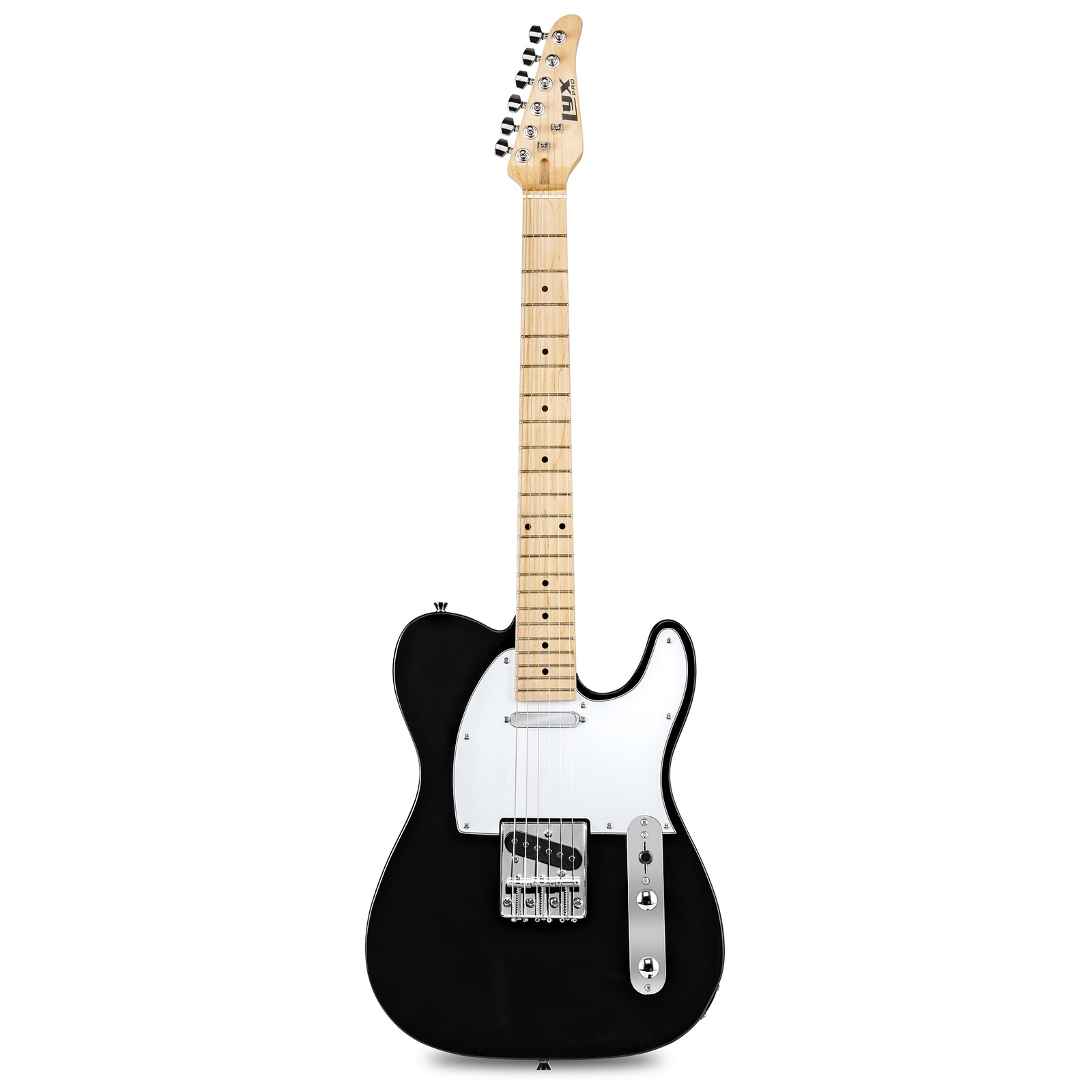 LyxPro Beginner 30″ Telecaster Style Electric Guitar, Paulownia Body, Black
