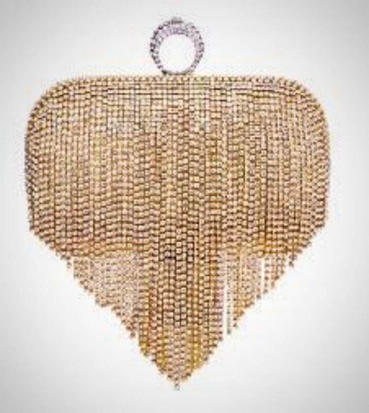 Rhinestones Tassel Clutch, Handmade Beaded Metal Evening Bags All Colors