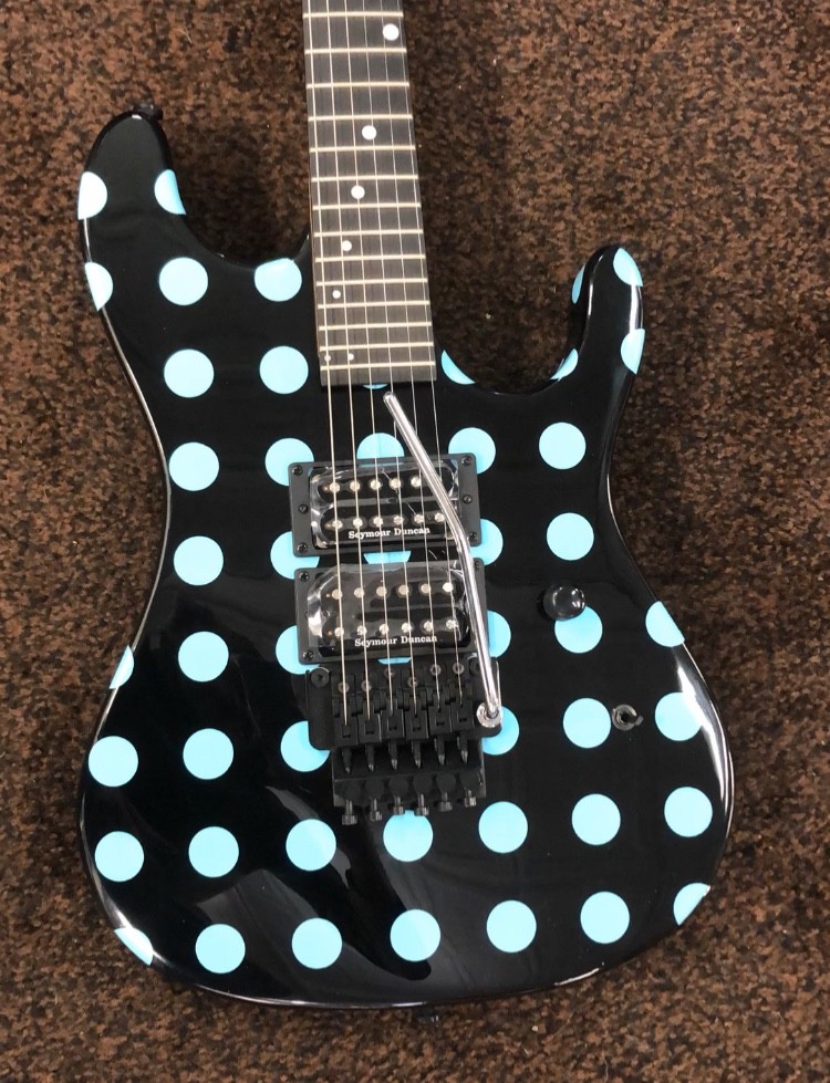 Kramer NightSwan Electric Guitar – Black With Blue Polka Dots