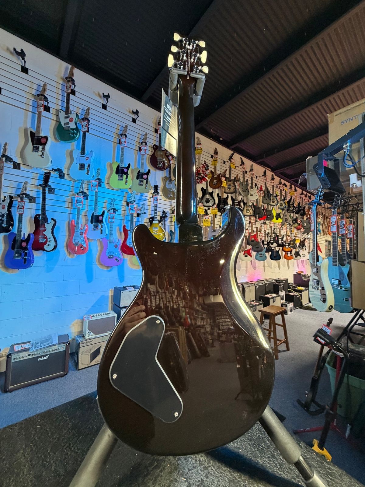 PRS SE Flat Back Hollowbody I Piezo Orange Tiger Smokeburst 465
