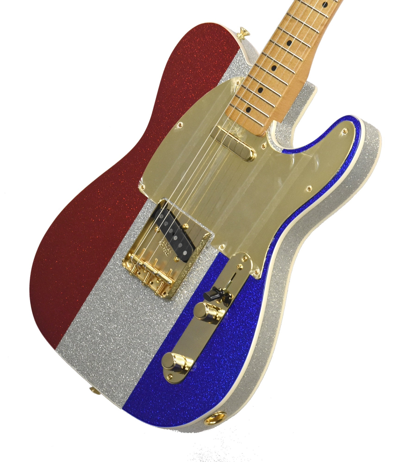 Fender Buck Owens Telecaster in Red, Silver and Blue Sparkle