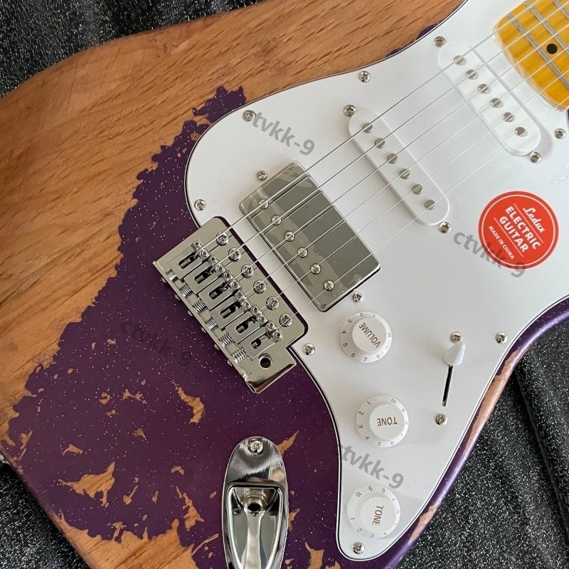 Heavy Aged Solid Body Electric Guitar Bone Nut Stainless Rounded Fret Alder