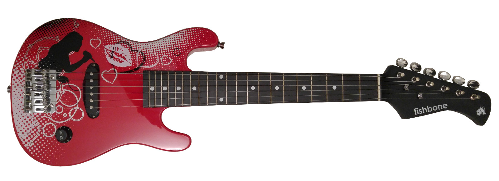Fishbone ROCK Mini Model STS-RED-2 Shorty Travel Guitar with Gig Bag