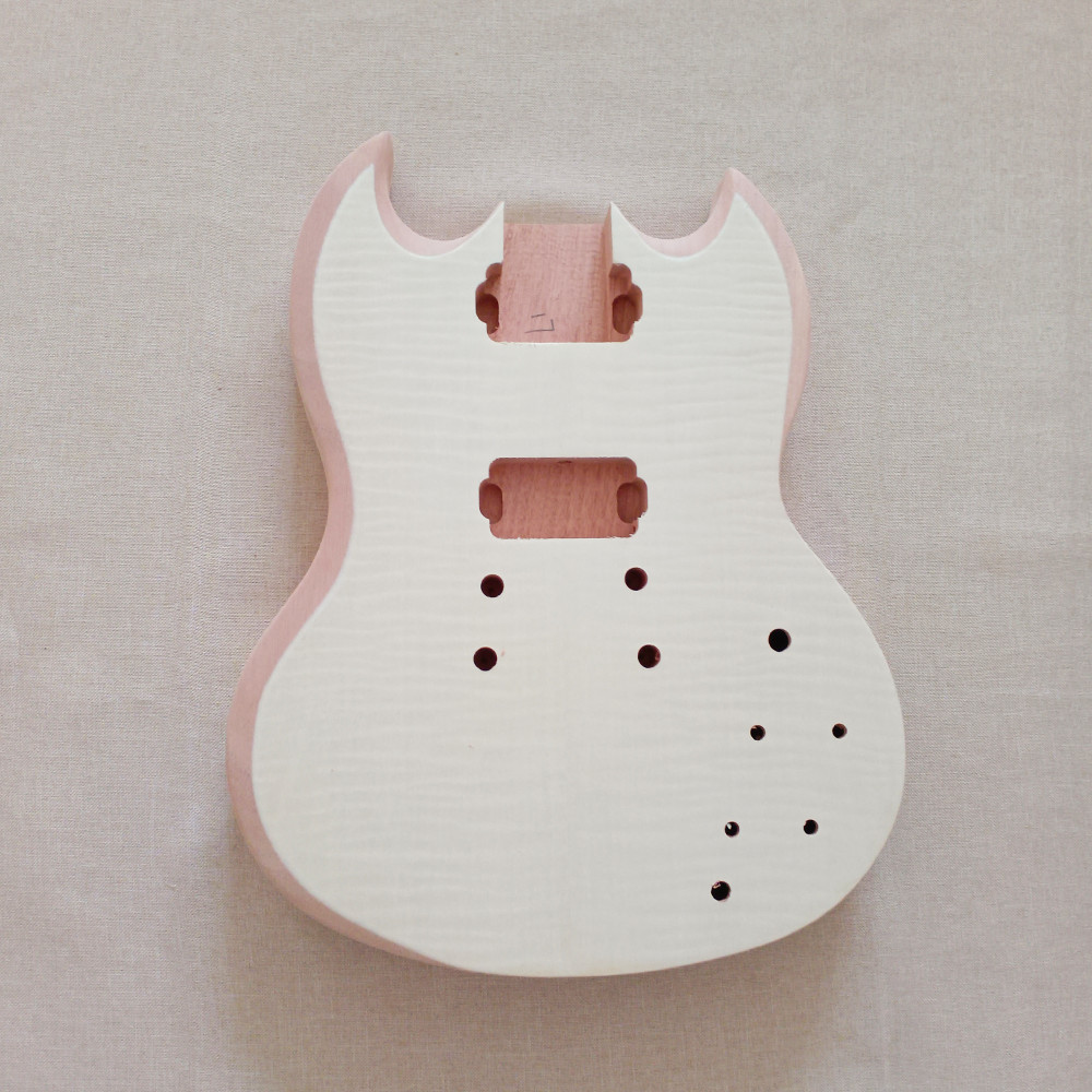 DIY Electric Guitar Kit Rosewood FB Abalone Inlay Flame Maple Top Set In CR Part