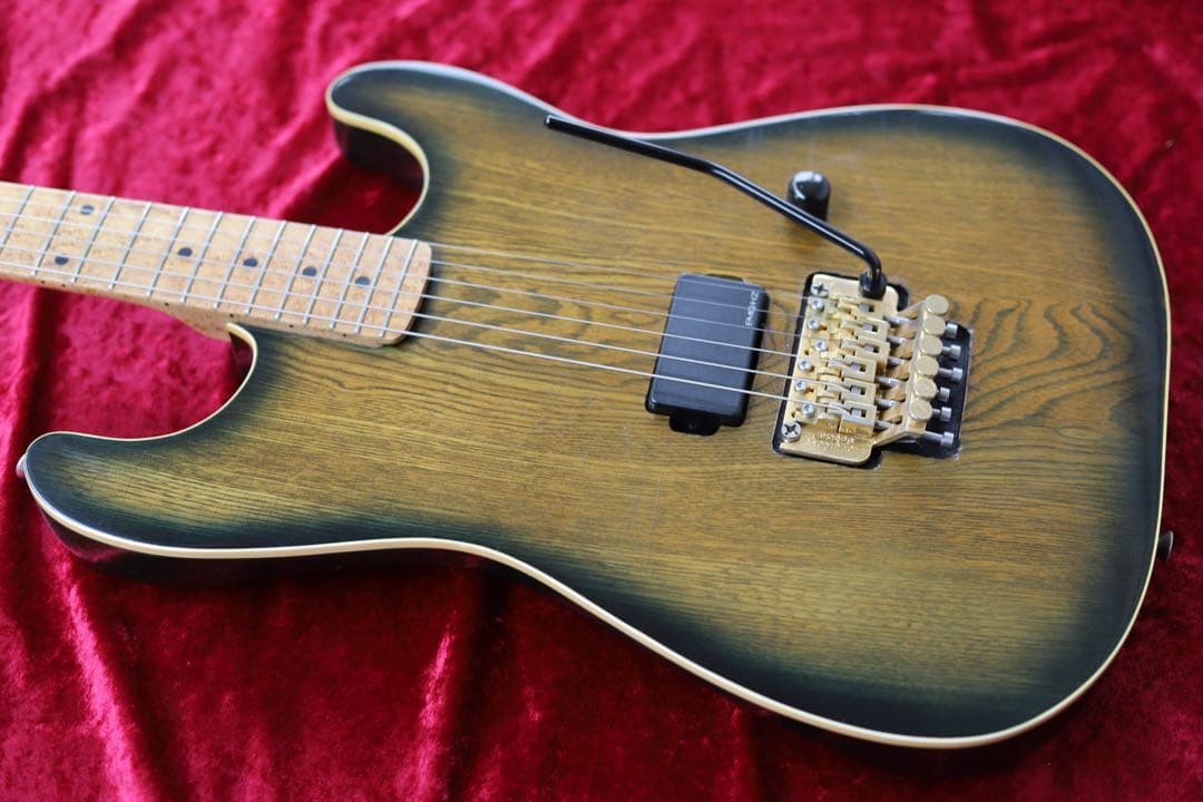 Electric Guitar Schecter Custom 1980s Green Burst Made in Japan