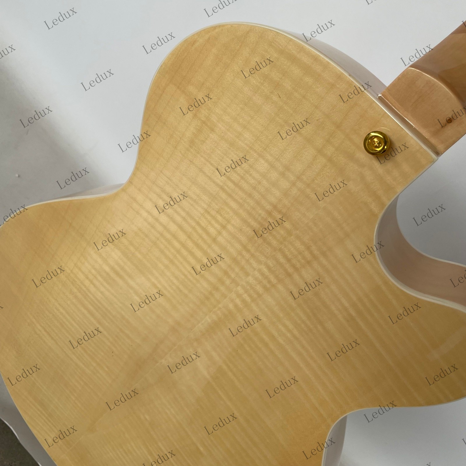 Gloss Natural Wood Full Hollow Archtop Codux HH Gold Hardware JazzElectricGuitar