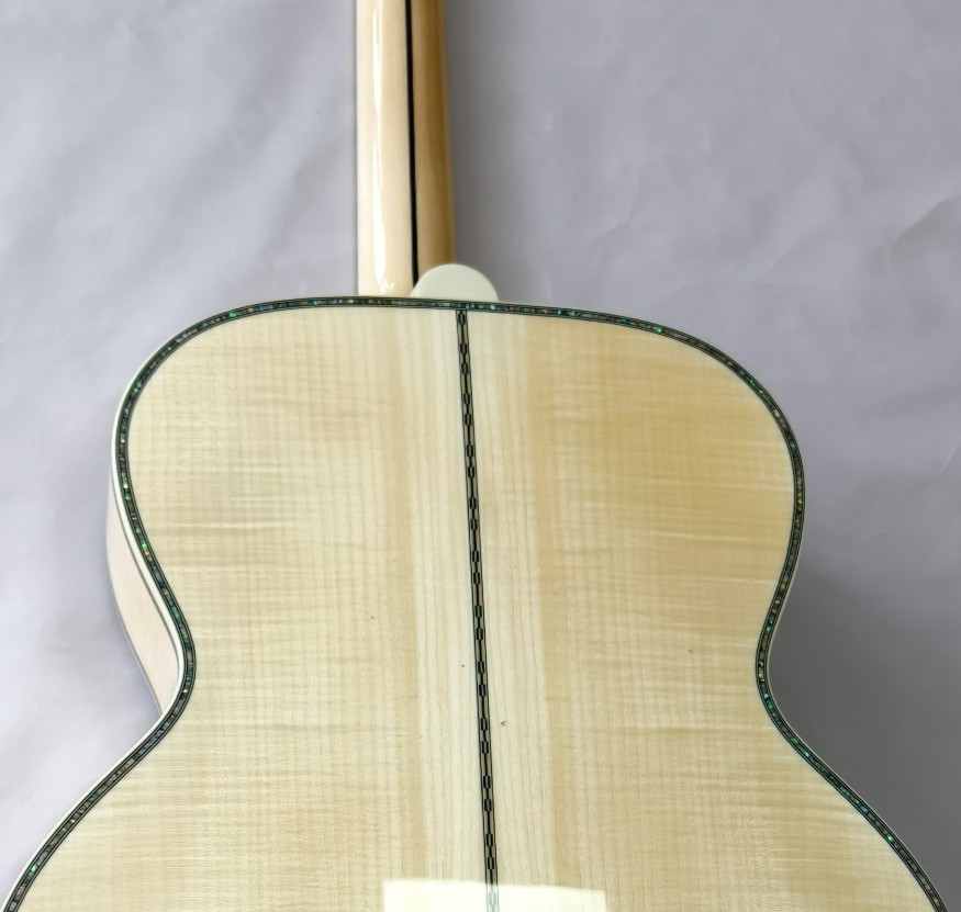 Natural Finish SJ-200 Style Jumbo Acoustic Guitar, Spruce Top & Abalone Inlays