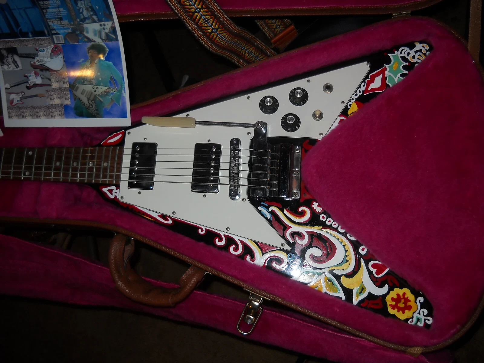 Scarecrow Guitars Hendrix Tribute Gibson Flying V 1997 Custom Painted