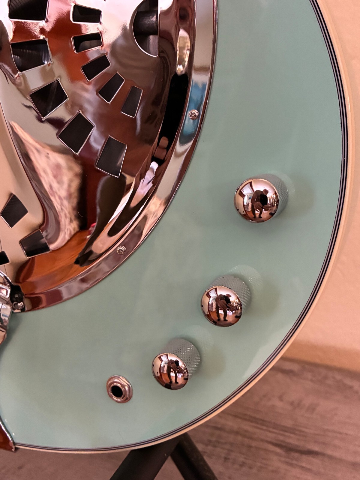 Eastwood Delta- Seafoam Green Electric Resonator Guitar New Condition