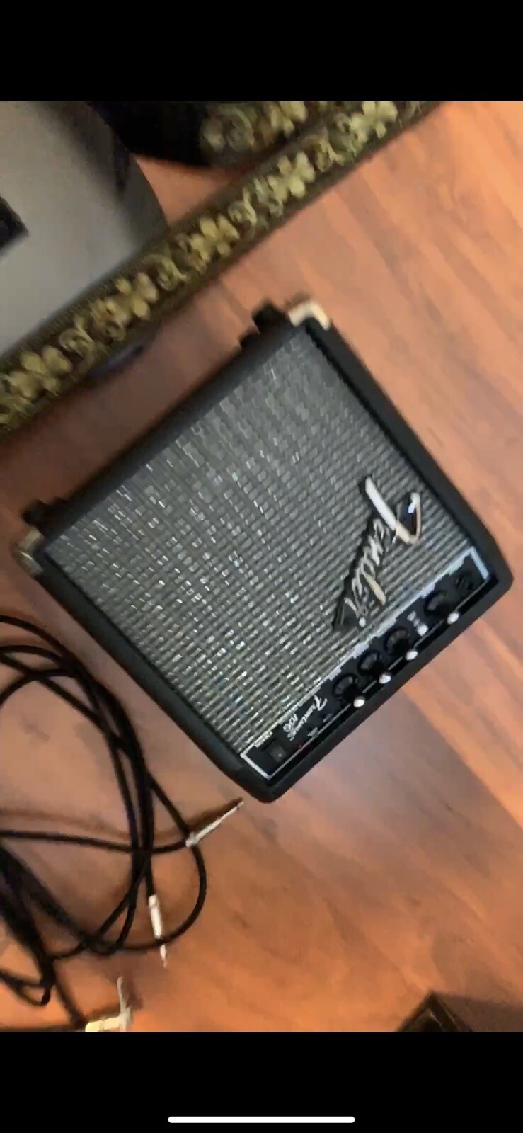 Ibanez Grg Metallic Gray Sunburst With 10g Fender Amp, 2 8ft Aux Cords, Pedals