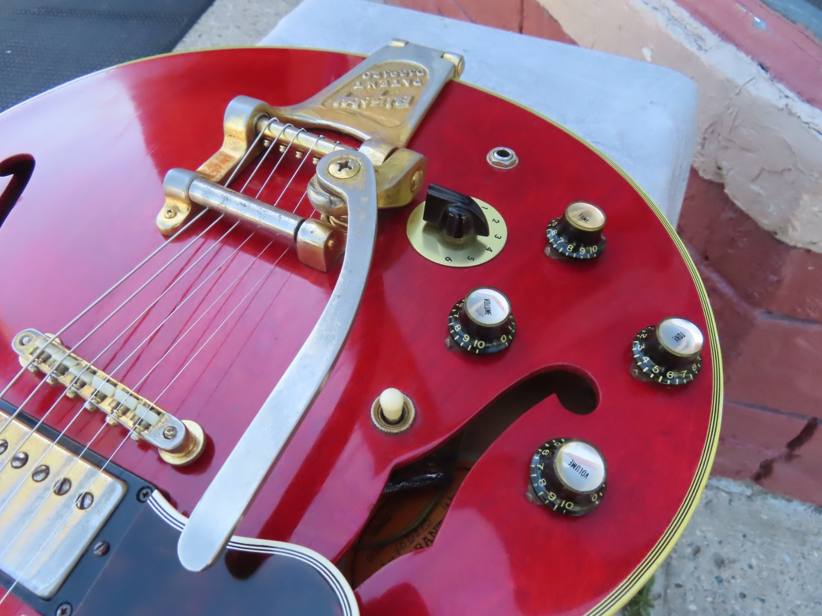 GIBSON 1966 ES-355-TD-SV CHERRY LEFT HANDED BIGSBY 1 OWNER ORIGINAL AMAZING!