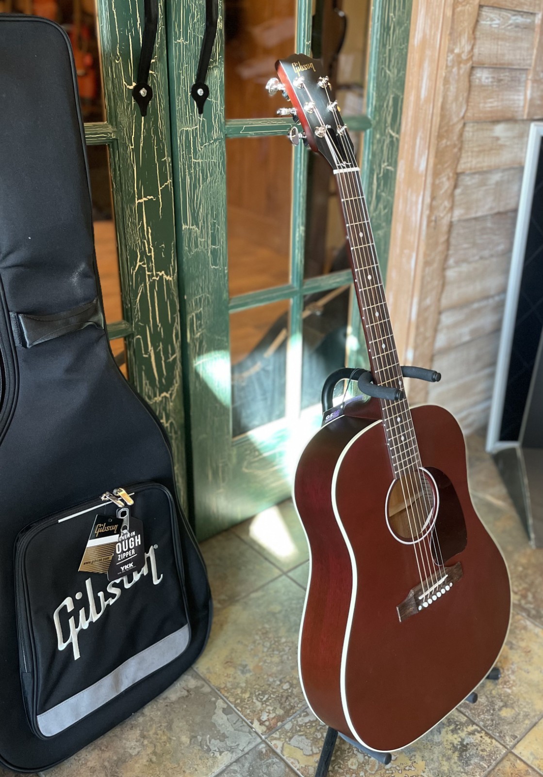 Gibson J-45 Special Acoustic Electric Guitar in Satin Wine Red w/ Gibson Case