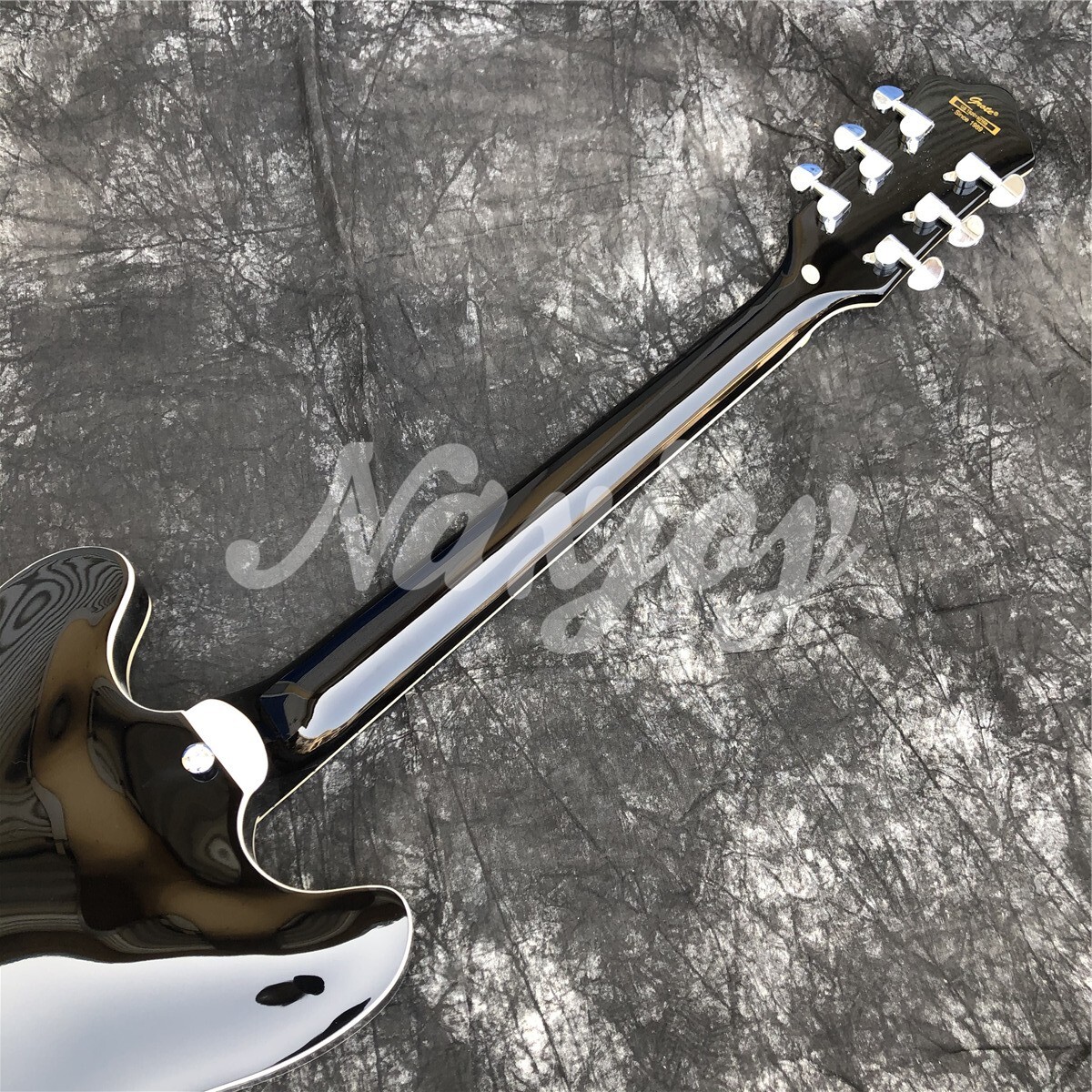 Grote Black Flame Maple Jazz Electric Guitar Semi Hollow F holes Archtop Guitar