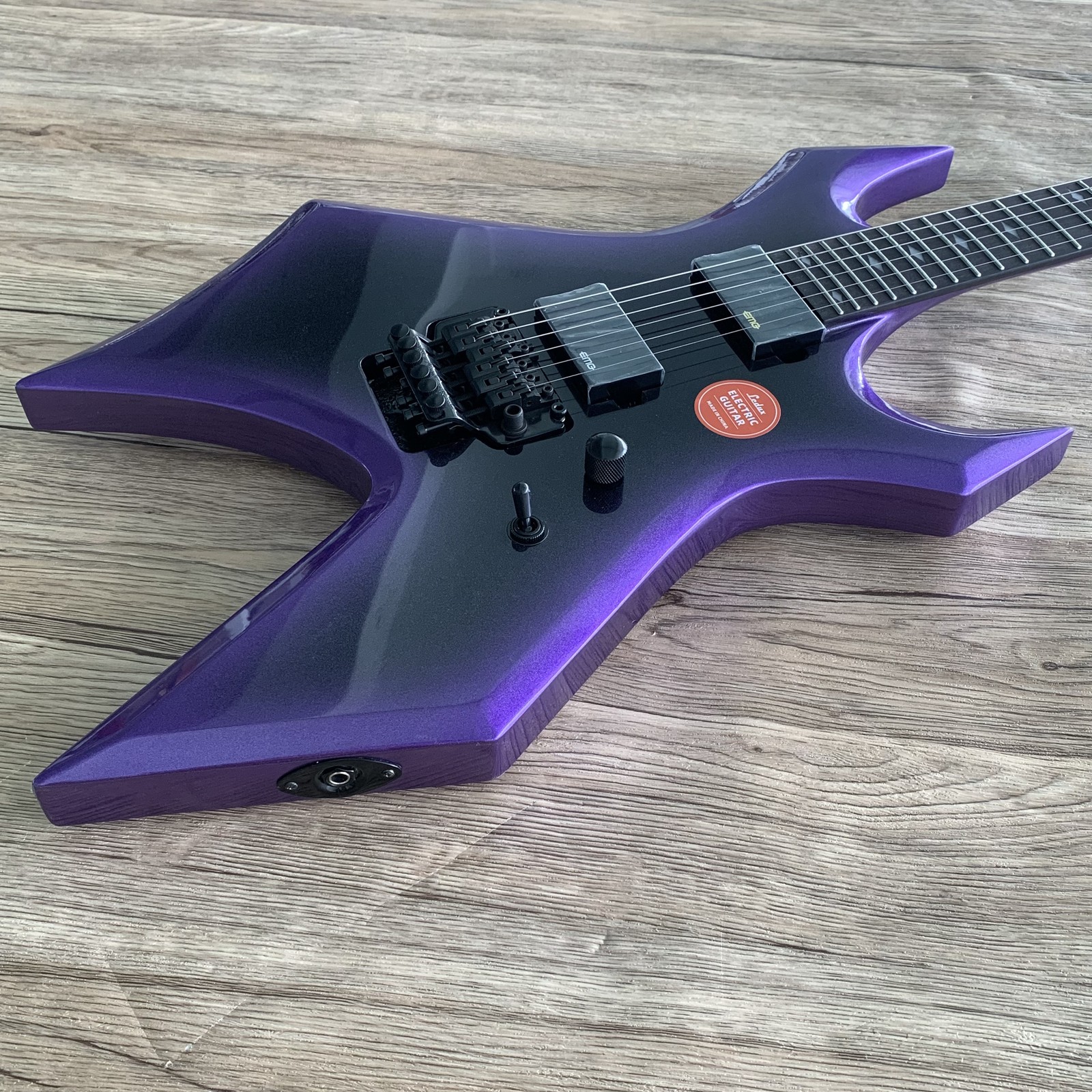 Warlock Electric Guitar Stainless HH pickups Rounded Fret Edge Tremolo Bridge