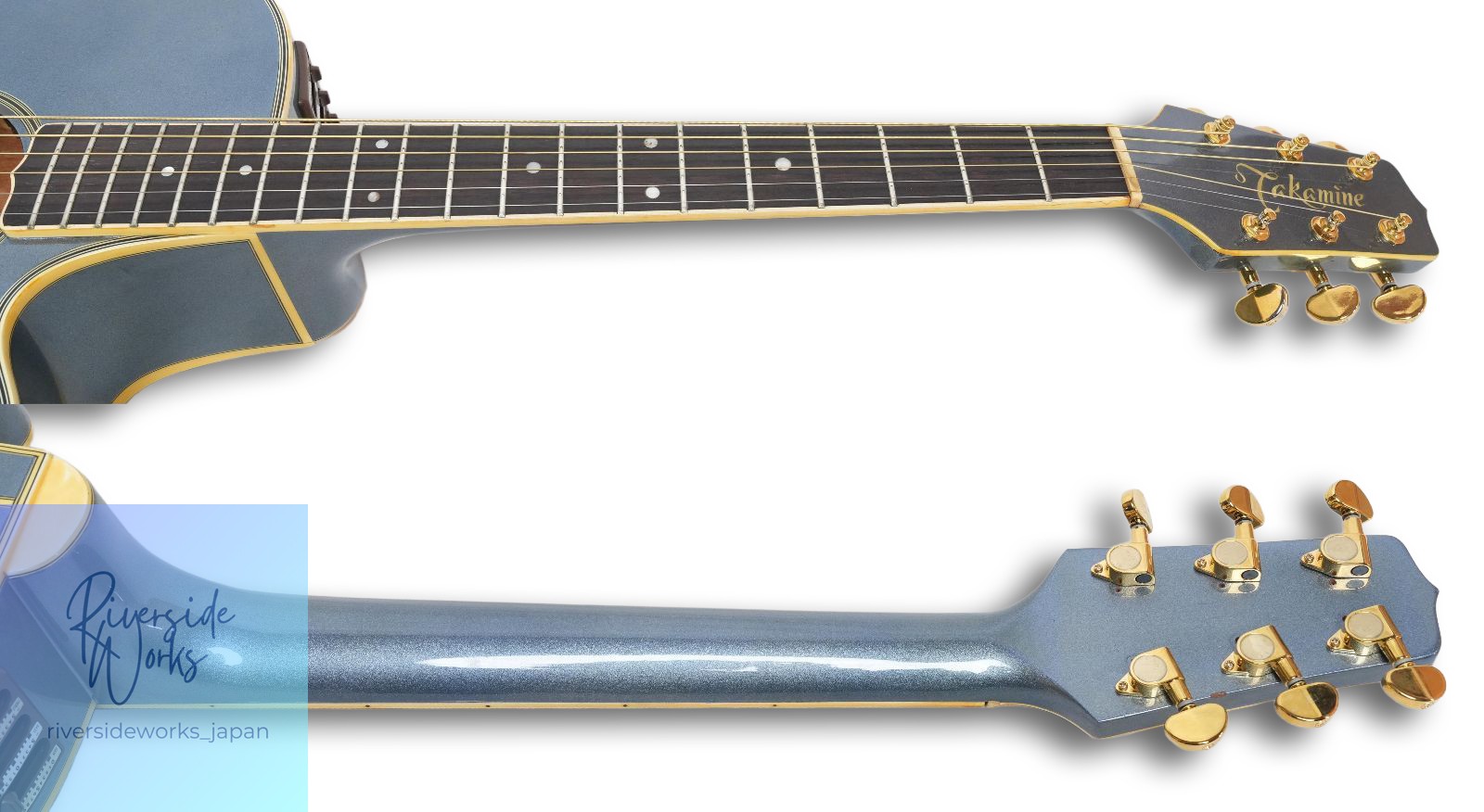TAKAMINE PT-108 Blue Metallic 80s Japan Electro-Acoustic with Hard Case