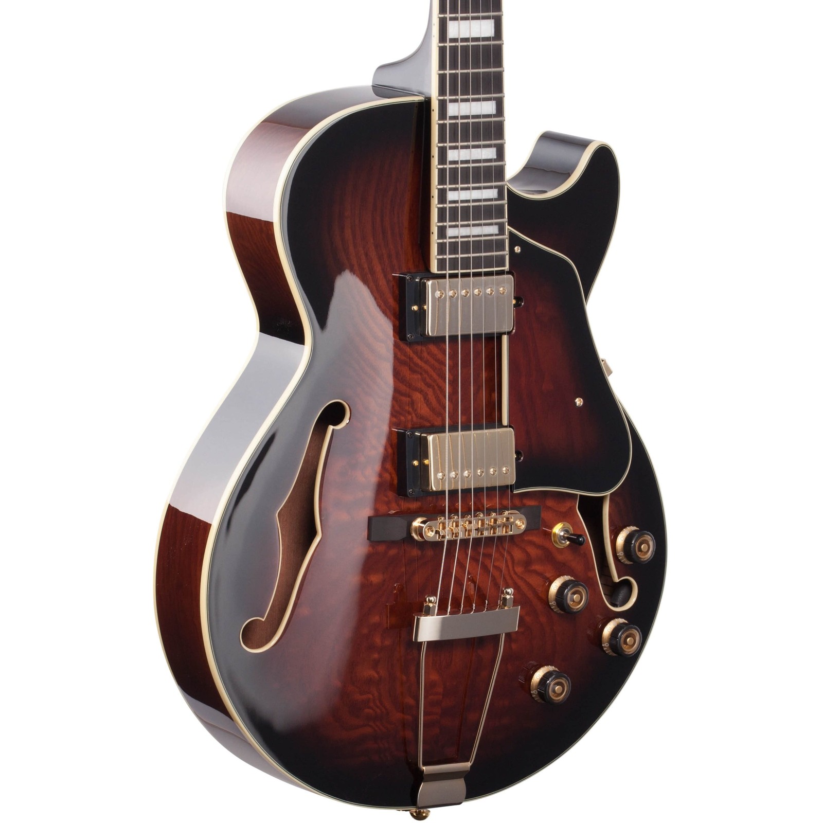 Ibanez AG95QA AG Artcore Expressionist Hollow Body Electric Guitar, Dark Brown S