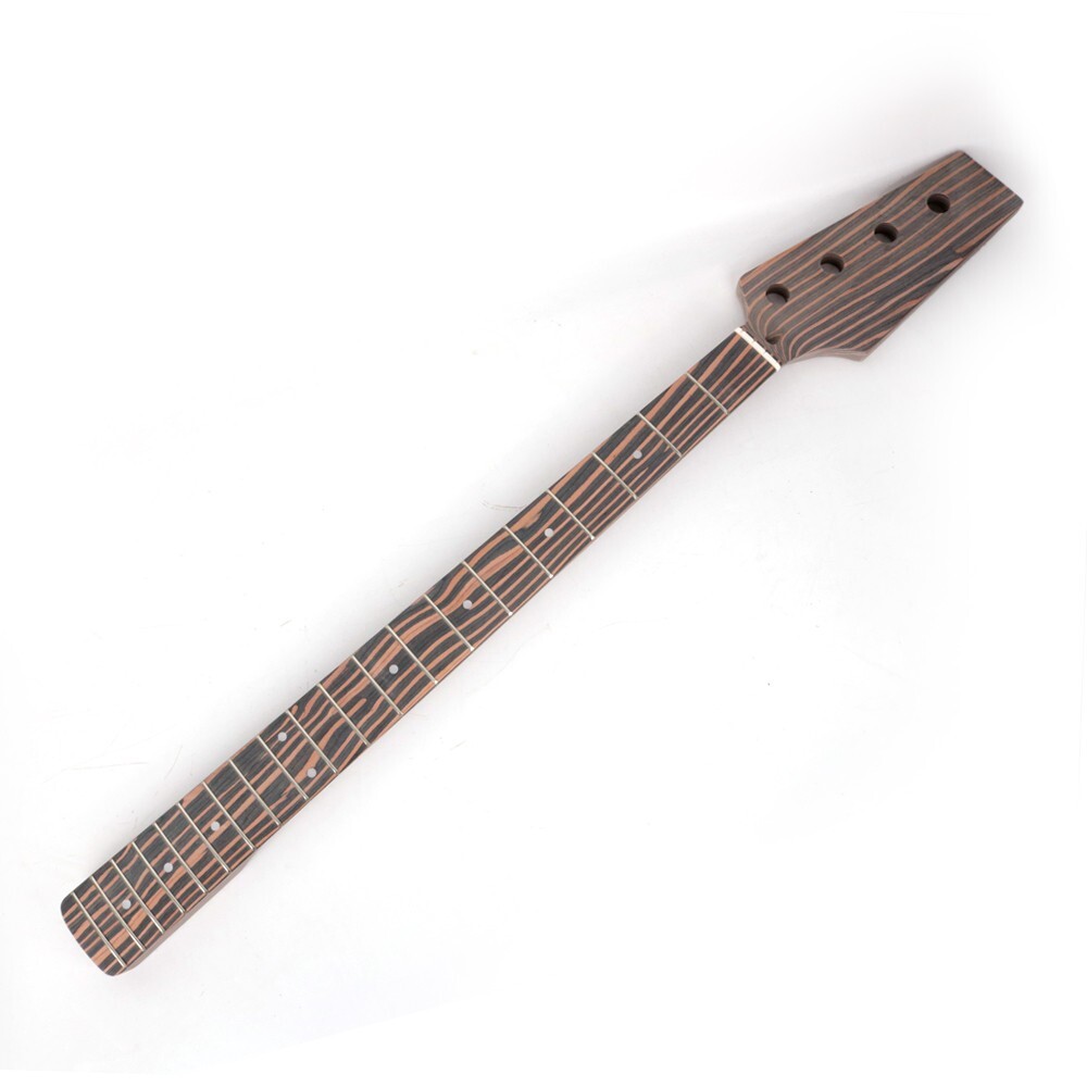 DIY Electric Guitar Kit Zebrawood Body P-Bass CR Hardware White Pickguard