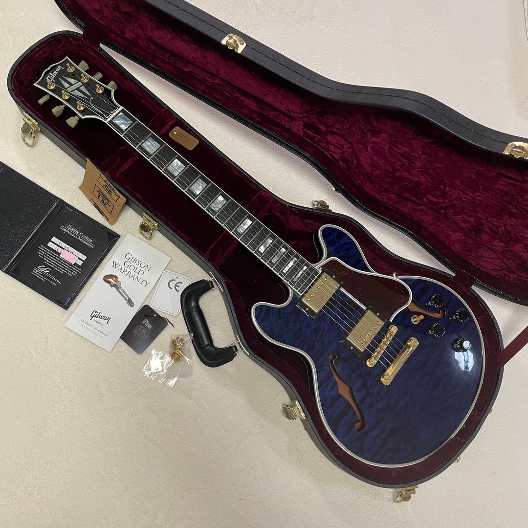 Electric Guitar Gibson Custom Shop CS-356 2014 Translucent Blue Quilt USA