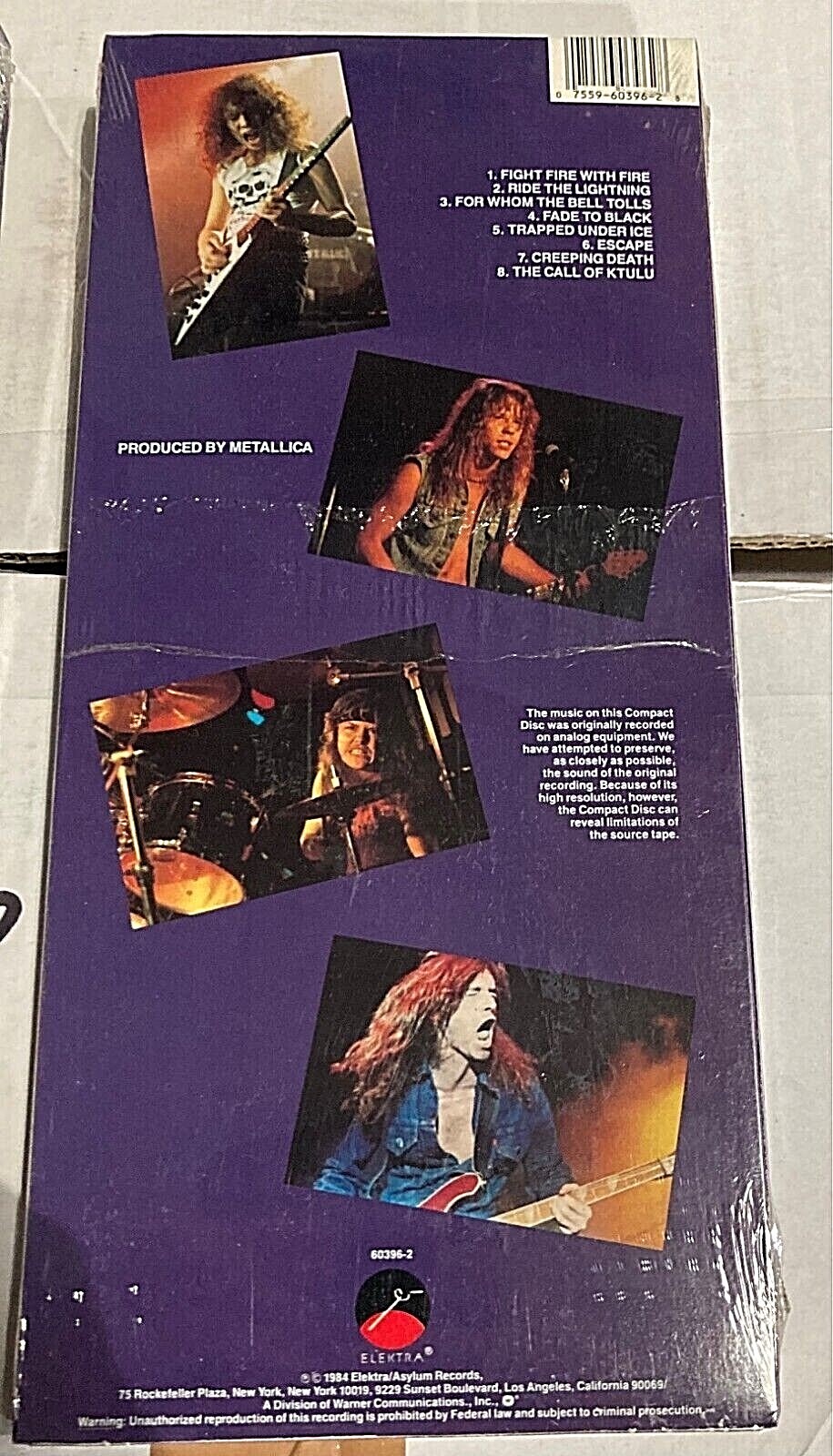 Metallica ‎– Ride The Lightning – CD LONGBOX USA 075596039628 – SEALED MINT