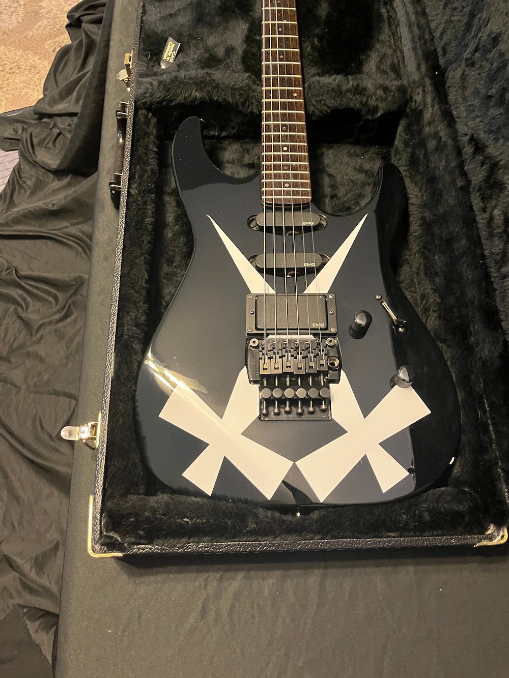 1989 Vintage ESP M-1 Guitar in Black-H/S/S EMG’s Chris DeGarmo Look W/OHSC