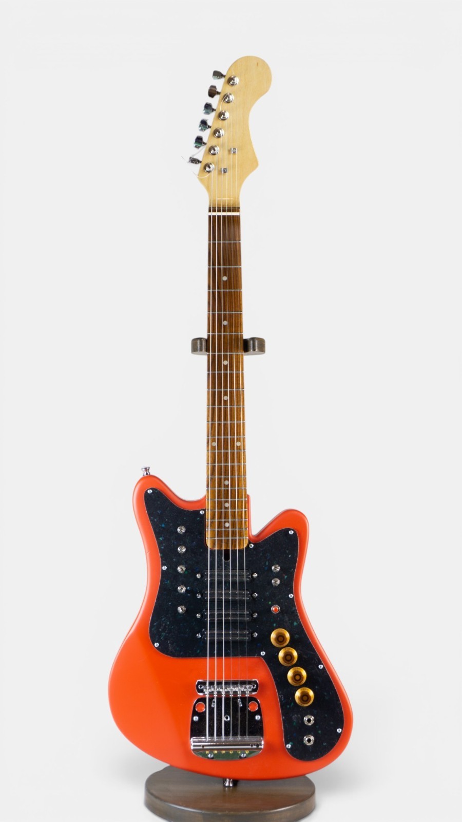 Stella Style Custom Electric Guitar Vintage Soviet USSR Stereo Retro Design Red