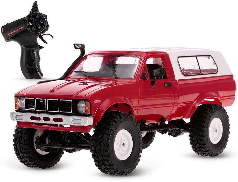 Red Wpl Rc Truck C24 4×4 4wd Scale 1:16 Crawler Pickup Off Road RTR Car GIfts