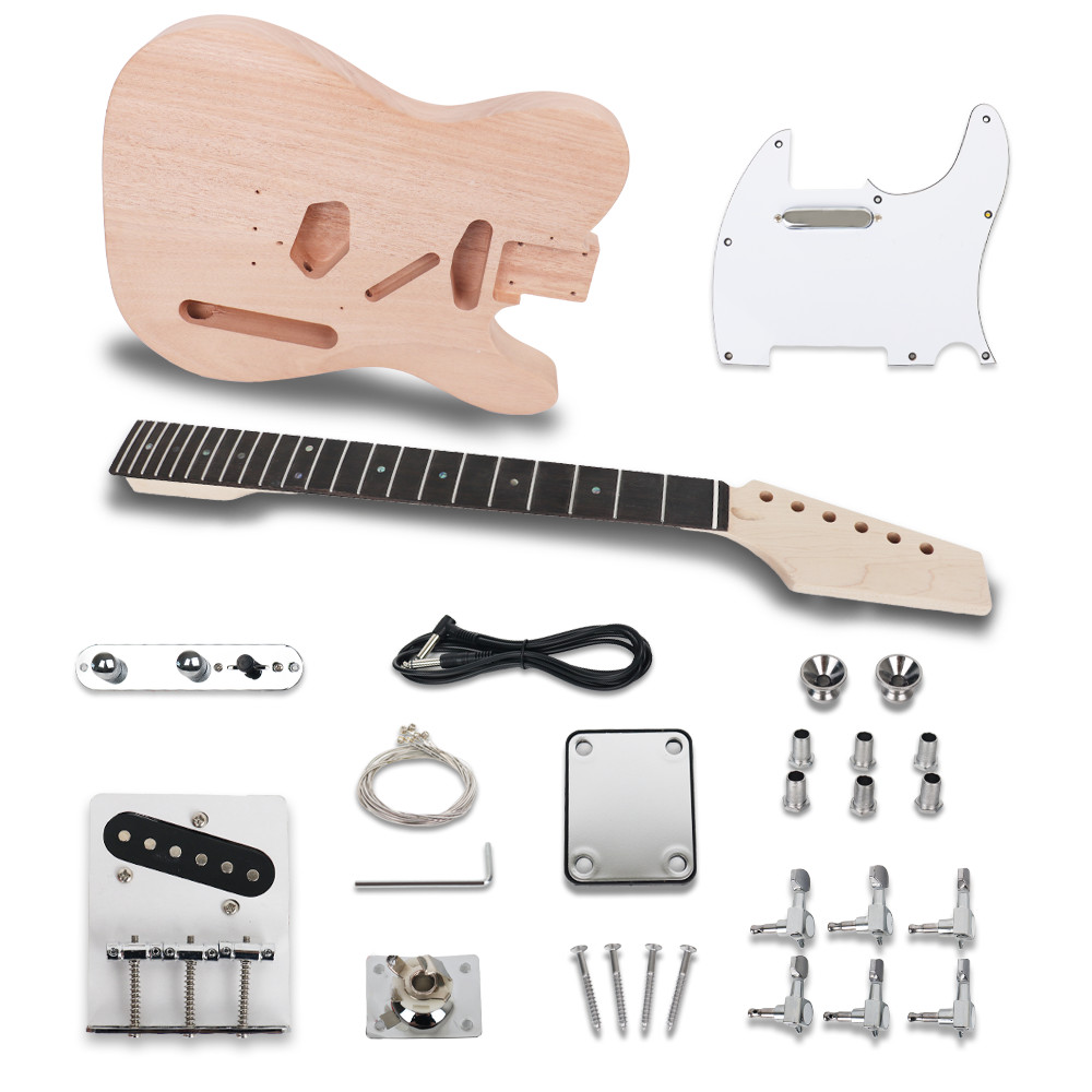 Fojill TL style DIY Electric Guitar Kit Stainless Fret Maple Neck CR part 22F