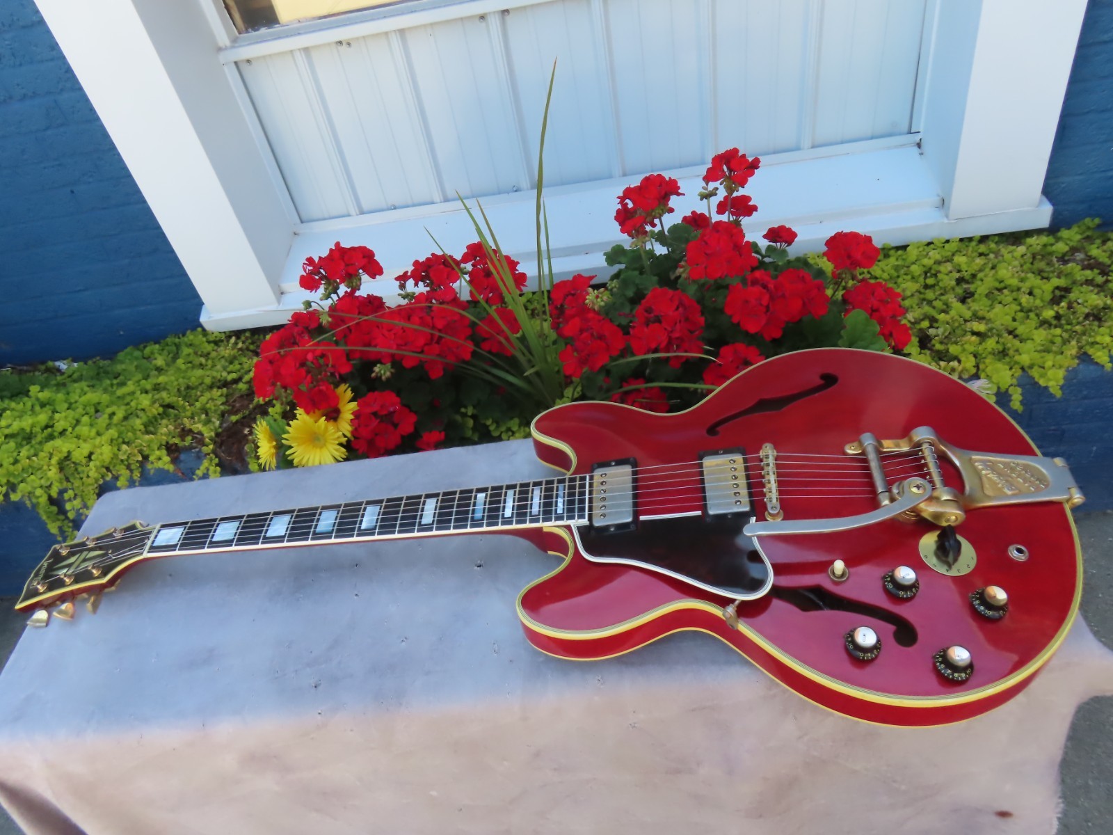 GIBSON 1966 ES-355-TD-SV CHERRY LEFT HANDED BIGSBY 1 OWNER ORIGINAL AMAZING!