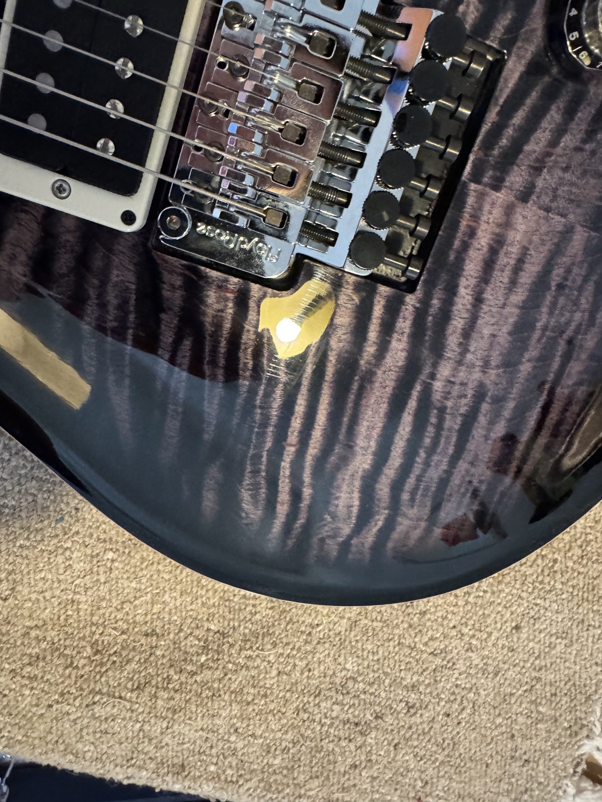 2023 PRS Custom 24 10 Top Floyd Rose – Purple Mist – Ebony Fretboard