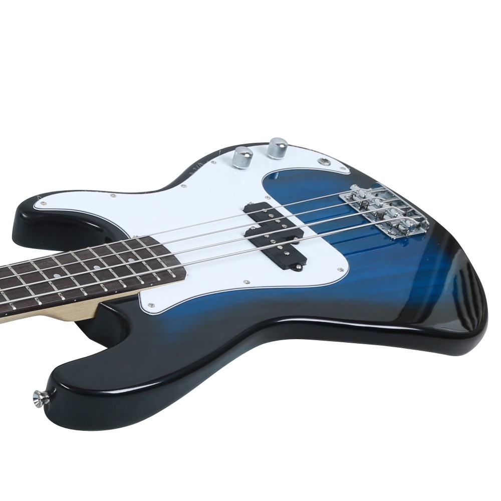 US 45″ Blue Electric Bass Guitar 4-Strings Full Size W/ Bag Strap Pick Cable