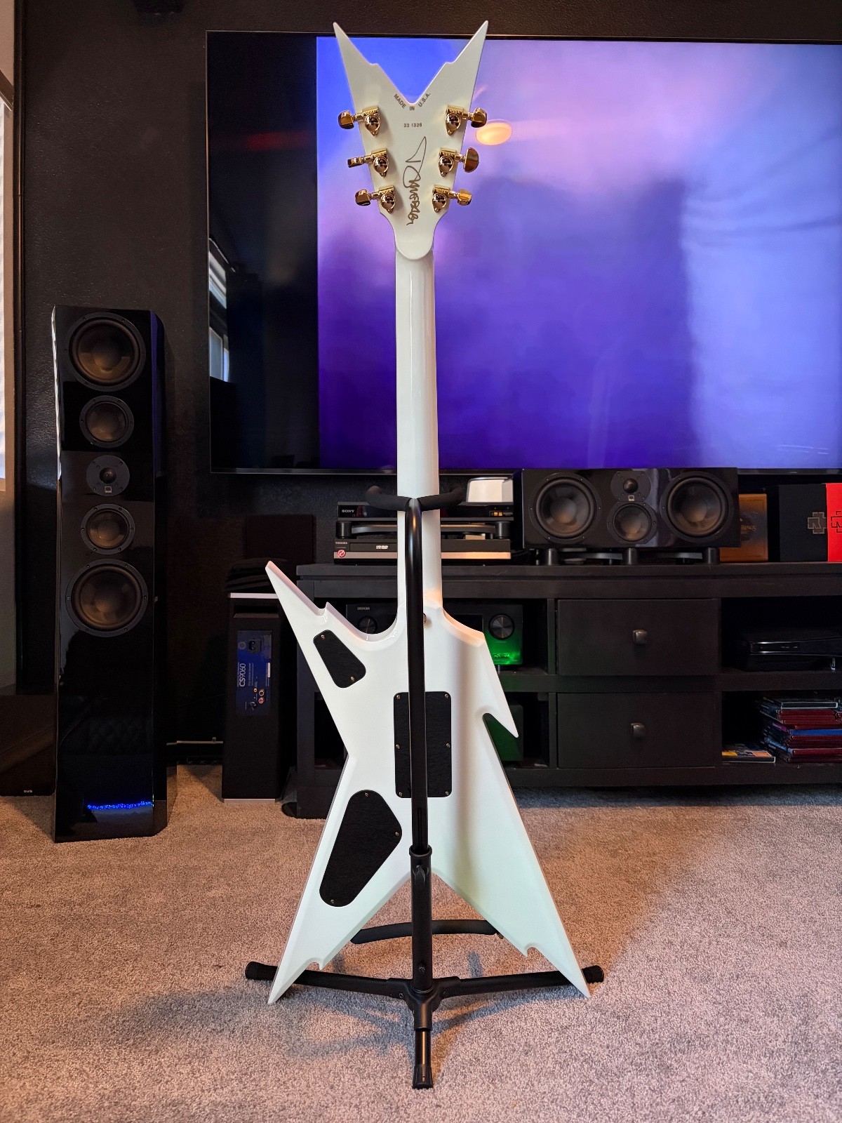 Dean USA Custom Shop Razorback White/Gold w/ OHSC & Original Paperwork