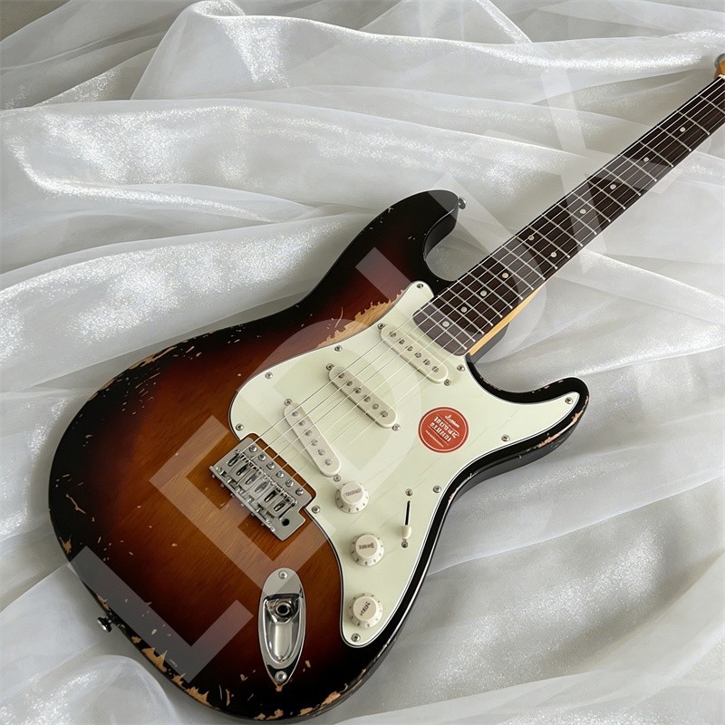 Vintage Sunburst Alder Electric Guitar Maple Neck Unbranded Bone Nut Tremolo