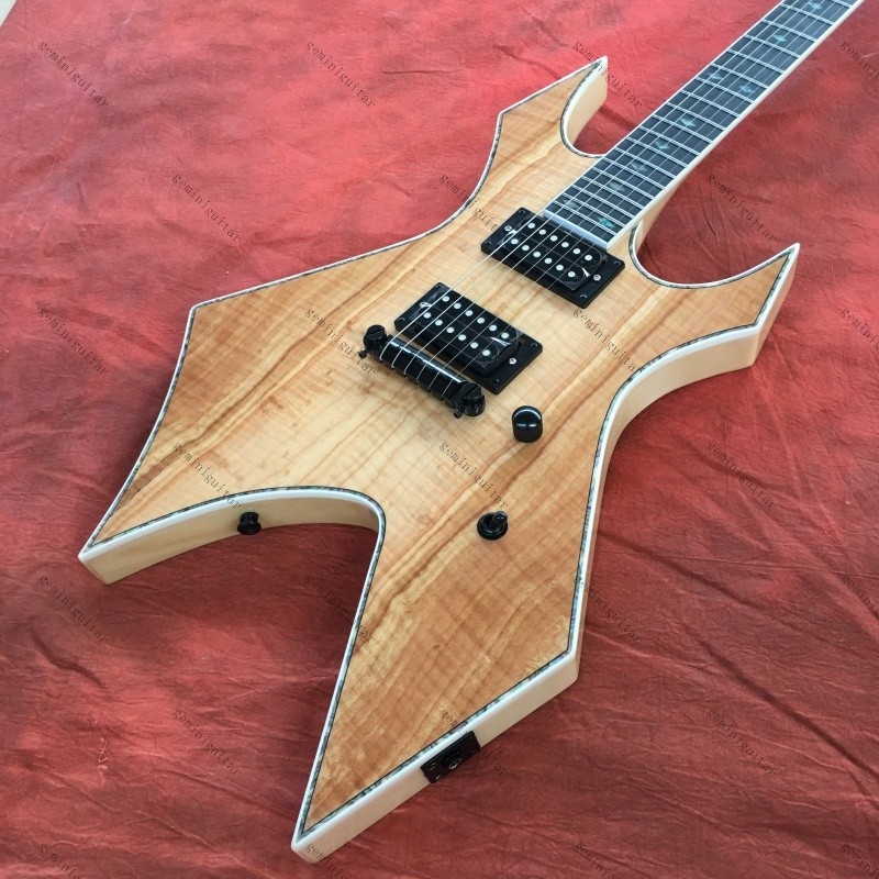 custom Warlock Extreme electric guitar nature Spalted Maple top HH pickups