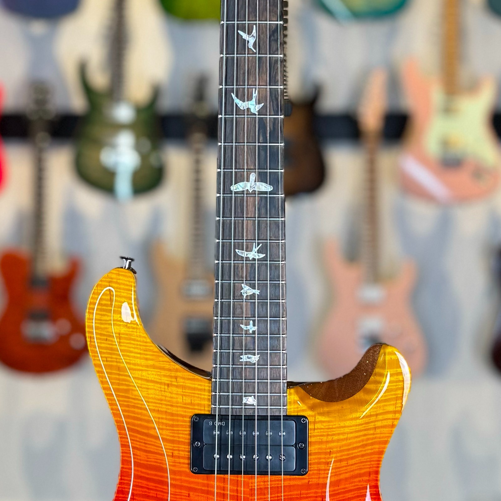 PRS Custom 24-08 “10 Top” Sprayer’s Choice Wood Library – Orange to Yellow Fade