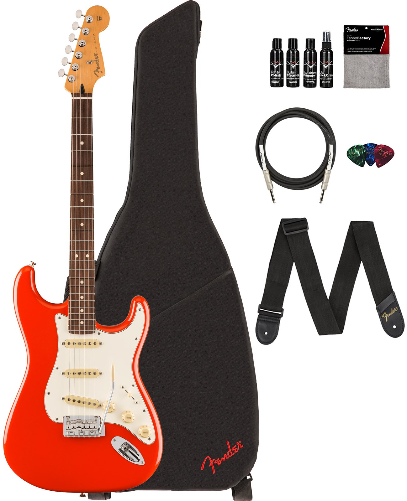 Fender Player II Stratocaster – Coral Red w/ Cleaning Kit