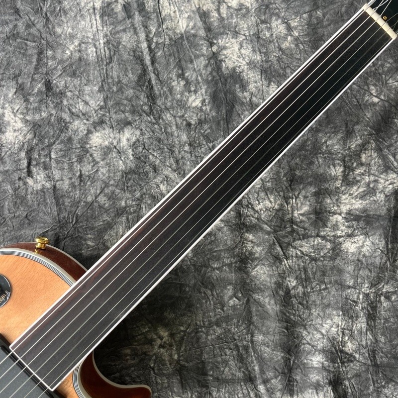 Solid Natural Electric Guitar Fretless and Inlayless Fretboard Gold Hardware