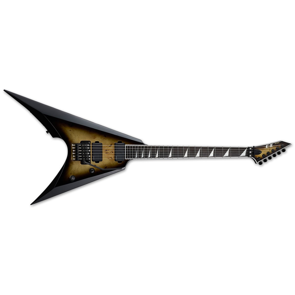ESP E-II Arrow NT Burl Maple BM Nebula Black Burst Electric Guitar +Case B-Stock