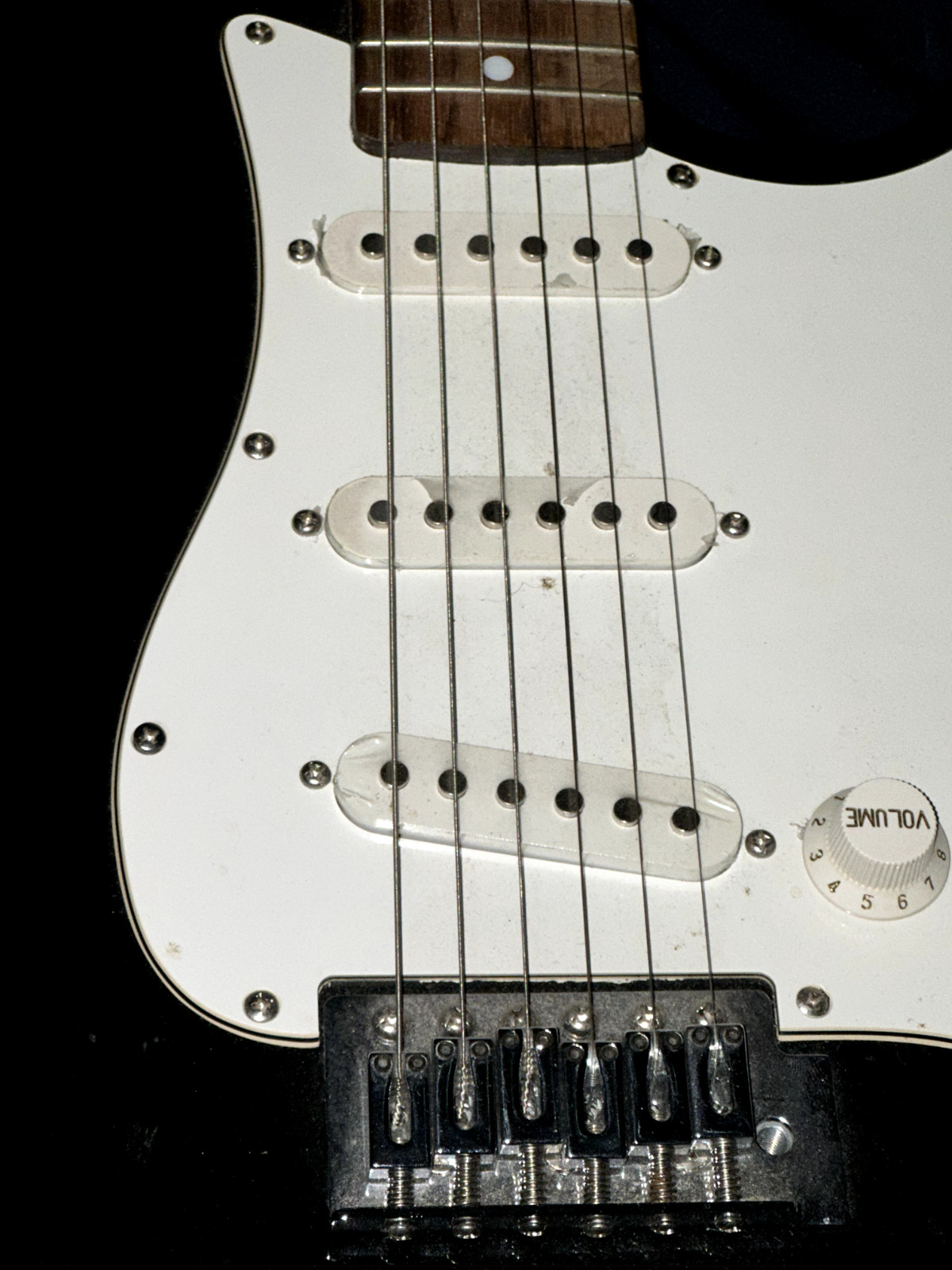 Johnson Electric Guitar Black & White 38 IN 6 String Right Handed Works Great