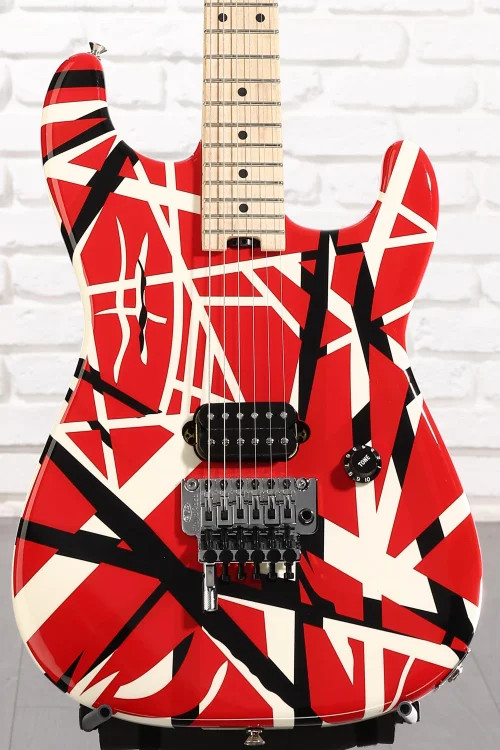 EVH Striped Series Electric Guitar – Red with Black and White Stripes