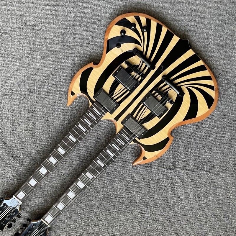 custom double neck electric guitar Vertigo 6+12strings rosewood fretboard