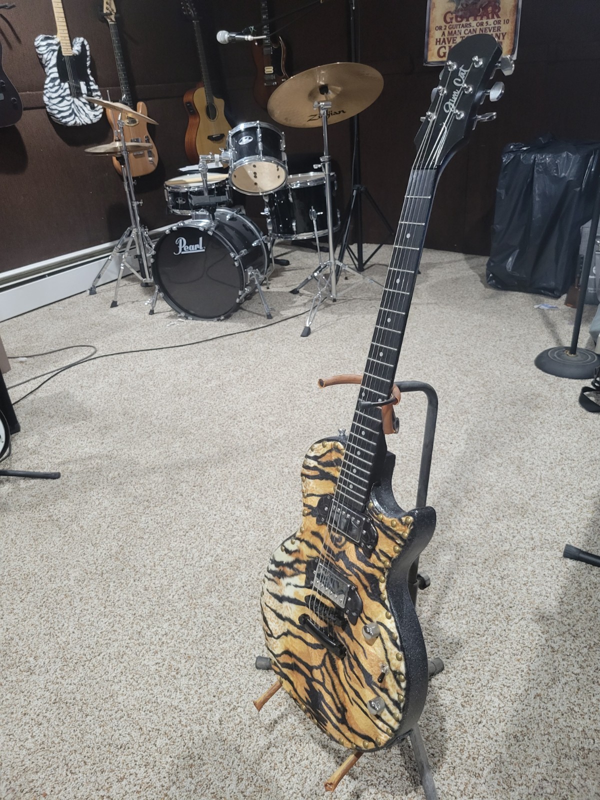 JIM CAt PURPLE ZODIAC LEATHER WITH EPIPHONE PICKUPS